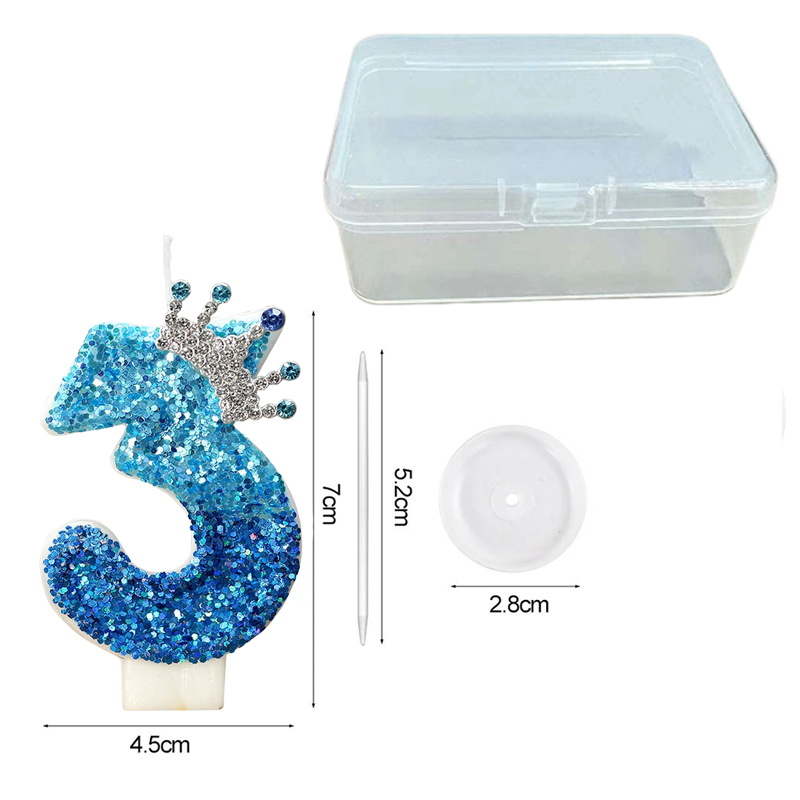 Glitter Blue Number Birthday C - Candle Making Things 评论和价格