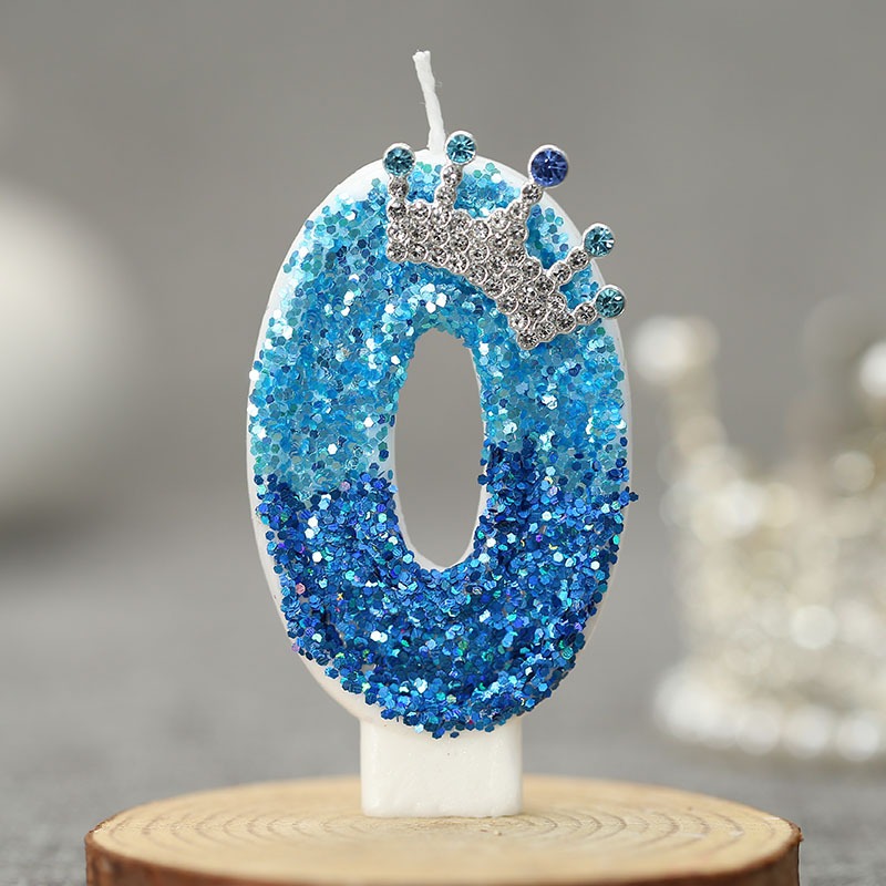 Glitter Blue Number Birthday C - Candle Making Things 评论和价格