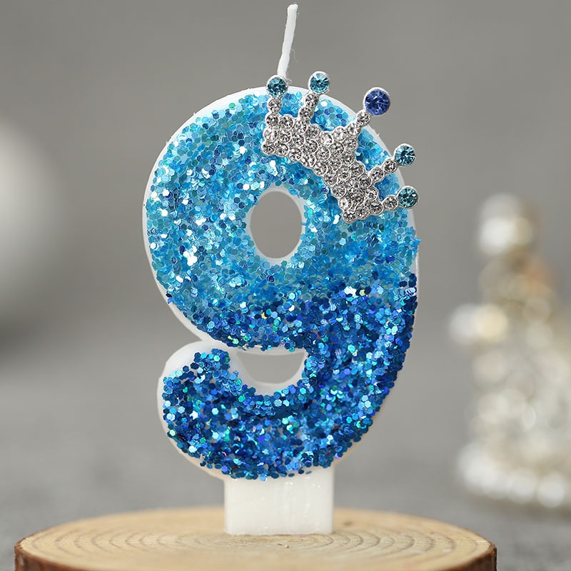 Glitter Blue Number Birthday C - Candle Making Things 评论和价格