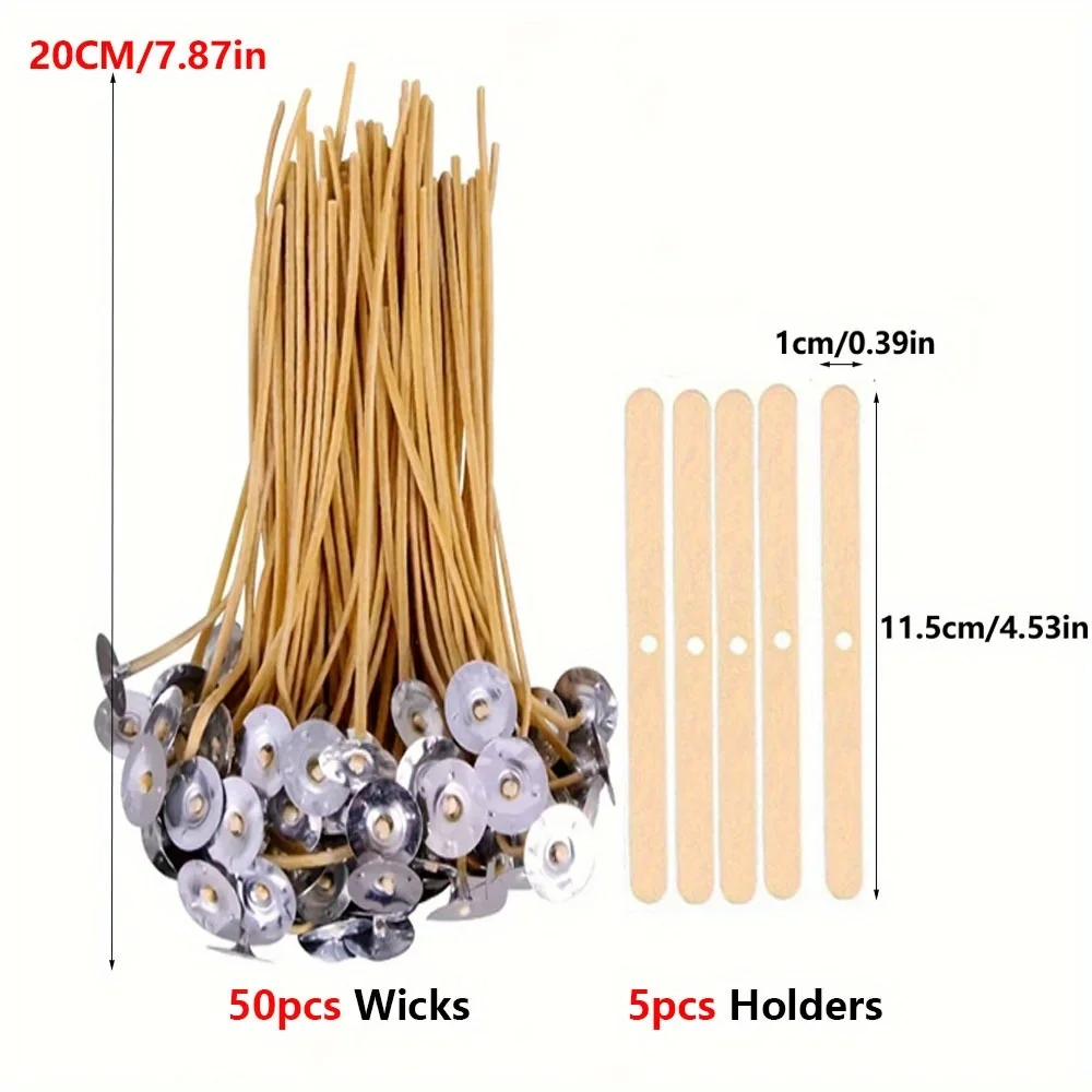 Candle Wicks 50 PCS 8 Inch Hem - Candle Making Date Night 评论和价格