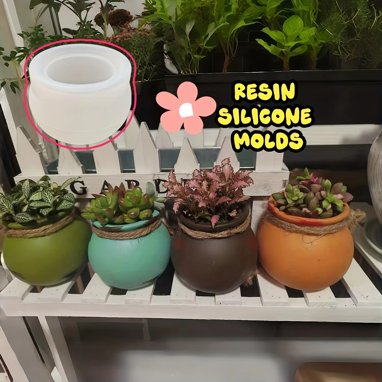 Silicone Flower Pot Molds, Res - Candle Making Things 评论和价格