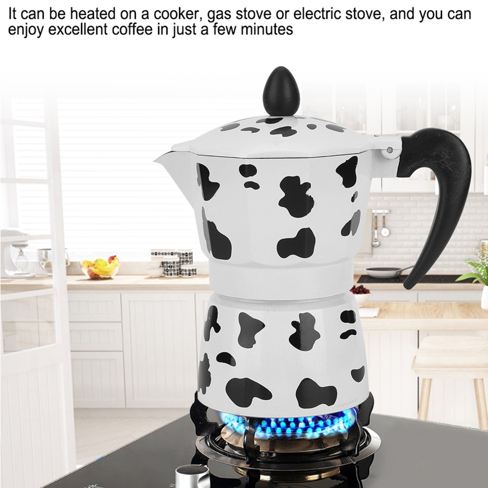 Coffee Brewing Milk Cow Color  - Pour Pot Aluminum 评论和价格