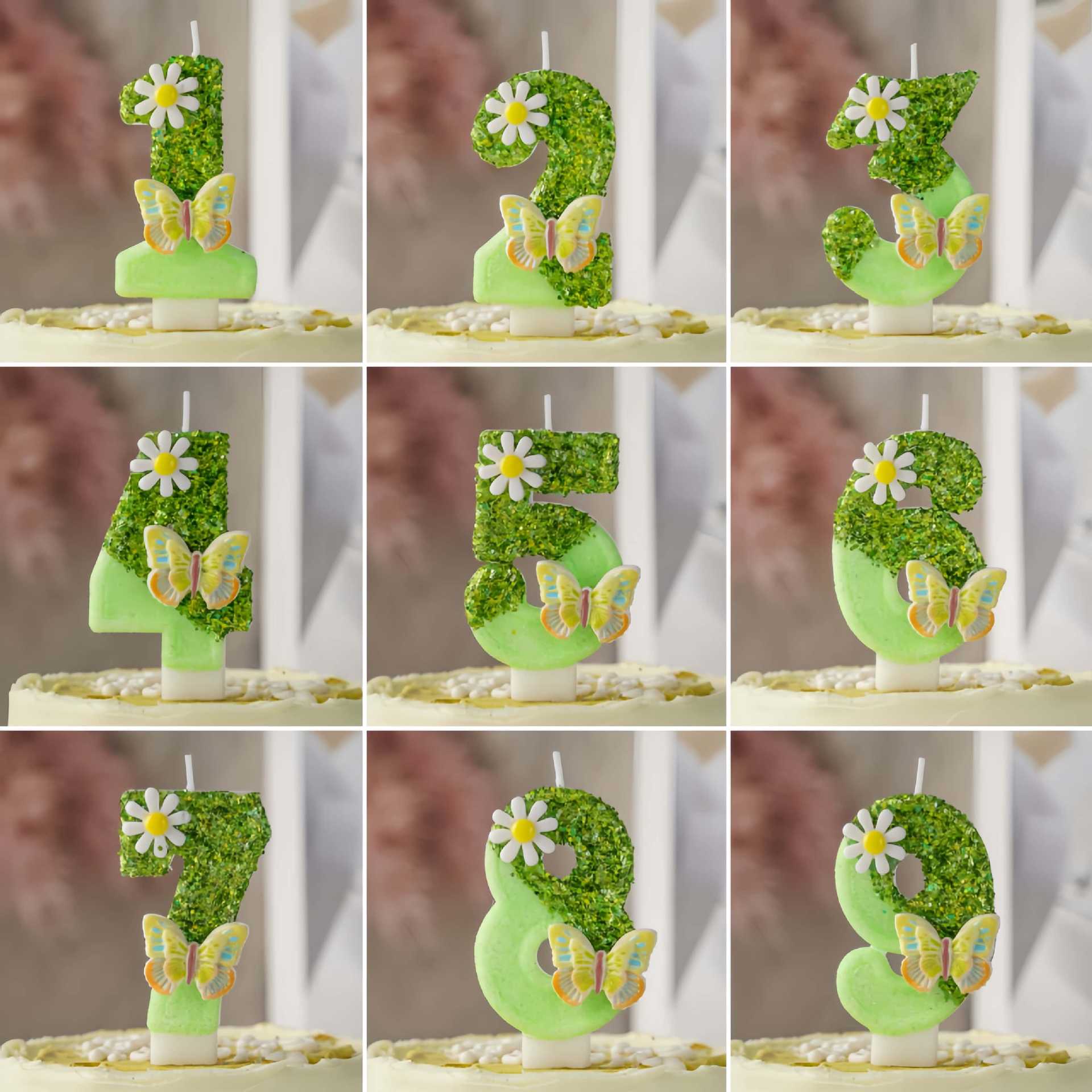 Green Wax 0-9 Number Birthday  - Candle Making Things 评论和价格