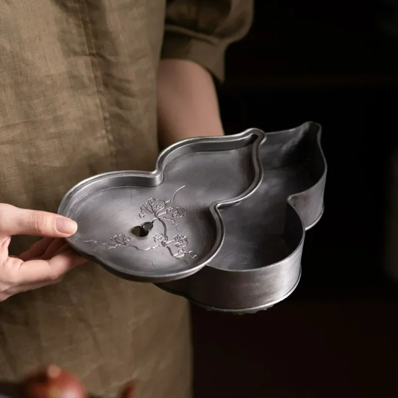 Gourd Ancient Tin Old Pot Tray - Pour Pot Aluminum 评论和价格